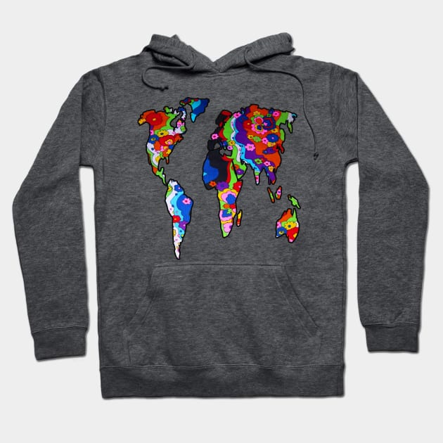 Floral Rainbow Map Hoodie by artbyomega